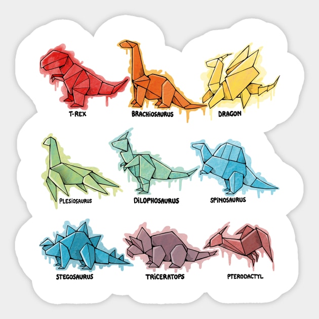 Origami Dinosaurs Sticker by Vallina84